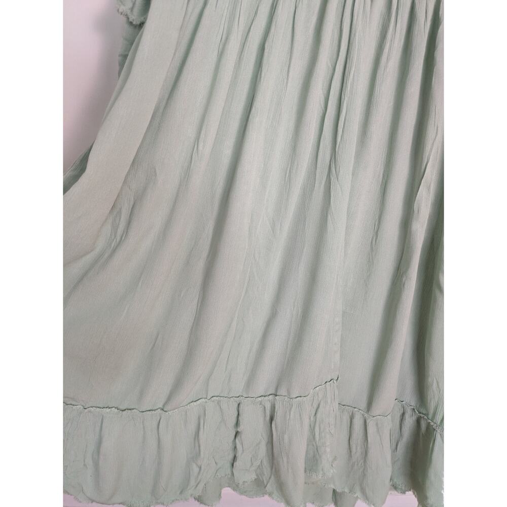 Free People Sweet Darlin Maxi Dress Sage Minted Jade Green Boho Ruffle Oversized - Picture 5 of 10